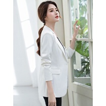 White blazer womens spring new Korean casual top size slim womens small suit spring thick