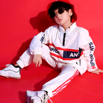 Boy jazz dance clothing tide childrens street dance suit boys loose hip hop costume childrens hiphop performance suit