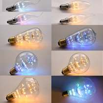 Bulb led energy-saving lamp Creative colorful E14E27 warm light automatic color star light lighting net red candle light
