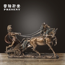 European-style imitation copper Roman ornaments Model knight ornaments Roman soldier ornaments War horse ornaments Desk wine cabinet ornaments