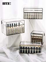 Red glass lipstick red box cosmetics collection box desktop finishing lip glaze multiple shelf display frame dust resistance