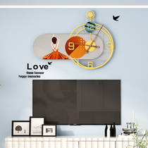 Simple clock home living room creative wall clock light luxury modern Nordic clock Wall personality fashion decoration hanging watch