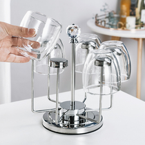 6 simple frescoed double-layer home transparent glass-cup suit heat-resistant flower tea cup drinking water tea cold kettle