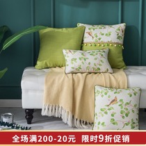 Nordic style hipster pastoral pillow European sofa bed headrest pillow office rectangular waist cushion