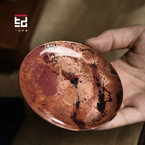 Yi Ji Japanese hand-fired color ink copper coaster Heat insulation tea mat Pure copper tea tray Cup holder Tea saucer Kung Fu tea set