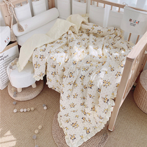 Love to baby soft and lovely 0-8 year old baby girl cotton flower Korean baby air conditioner is thin quilt machine wash