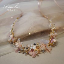 Golden Childrens Head Clamp Shining Water Drilling with High-end Girls Hair Hair Princess Heavy Handle