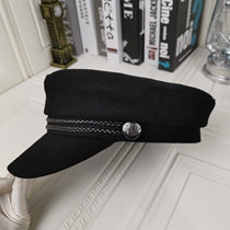 Japan and South Korea Rosex Tangk autumn and winter woolen flat navy hat female newspaper Childrens hat octagonal beret female painter hat