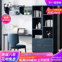 Nordic desk bookcase combination table light luxury board bookshelf simple modern bedroom Italian minimalist writing desk