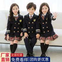 British style school uniform set for primary and secondary school students winter kindergarten Garden uniforms winter boys and womens woolen woolen coat class uniforms