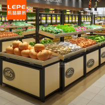 Lotus Supermarket Steel Wood Fruit Rack Fruit and Vegetable Rack Fruit Store Pepsi Garden Fruit and Vegetable Rack Fresh Display Rack