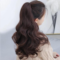 Wig Female long hair ponytail grab clip strap curls Big waves net red high ponytail wig braids natural fluffy