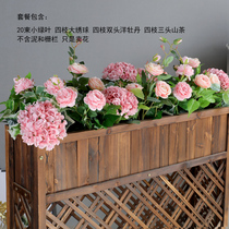 Simulation Flower Groove Flower Case Fence Custom Floral Hotel Mall shop Decorative Tea Flower Embroidered Ball Fake Silk Flower Decoration