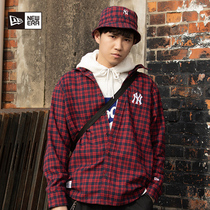 New Era New Era autumn and winter new MLB Yankee England NY pattern shirt flannel retro jacket mens and womens tide