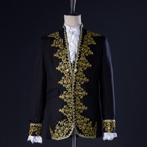 New stage costumes European gold inlaid court costumes mens studio theme mens dress host