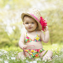 Baby swimming trunks matching top