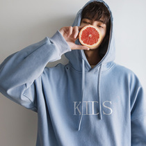 Sicilian mens spring Korean white loose mens shirt plus velvet lazy wind hooded sweater mens trend