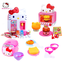 Hello Kitty styling small refrigerator Magic Oven rice cooker simulation kitchenware microwave for boys and girls playing home Toys