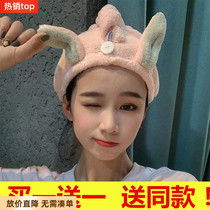 Dry hair cap absorbent quick-dried female hair cute student dry hat new coral velvet wrap headscarf adult thickened