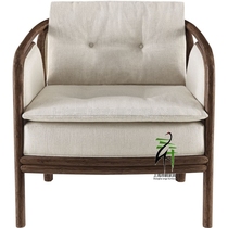 Southeast Asia Solid Wood Sofa Rattan Backrest Casual Chair New Vintage Retro Vine type Negotiation Chair Special