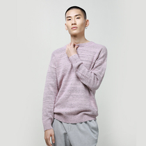 NOME mens woolen T-shirt gray purple autumn and winter New Pattern round neck pullover base shirt long sleeve shirt men