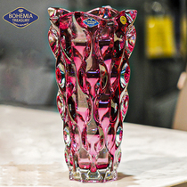 Czech imports BOHEMIA CRYSTAL VASES UPSCALE LIVING ROOM PENDULUM Colourful Glass Flower Arrangement Bottle Water Nurser