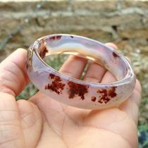 Natural raw ore red agate bracelet round thin strip jingle ice seed Lychee Frozen cherry jade bracelet blemish live broadcast