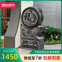 Stone carved door mound with drumstone pair of home turquostone imitation ancient stone drum Chinese style villa courtyard doorway with door pier