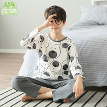 Kids Pajamas Boys Spring Autumn Baby Boys Pure Cotton Long Sleeve Middle and Large Kids Summer Thin Home Clothing Sets