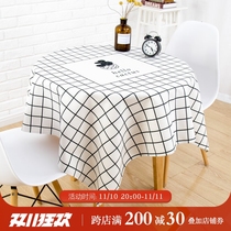 Nordic marble modern minimalist cotton and linen waterproof square small round tablecloth rectangular coffee table cover cloth customization