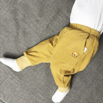  Baby pants Spring and autumn corduroy childrens pants Harem pants large PP pants pure cotton loose casual mens and womens baby pants