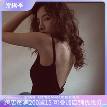 Beauty Back Harness Underwear One-piece Vest Woman Outwear Bottom Mesh Red Explosive Section Summer U Type Large Open Back Bra Blouse