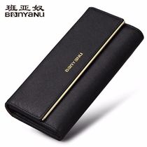 Banyana Fashion Lady Wallet Woman Long LARGE CAPACITY WOMENS THREE FOLD GENUINE LEATHER WOMENS BRAND LEATHER GRIP THIN