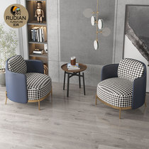 Nordic chordic cloth single chair light luxury leisure sofa chair modern leather cloth combined with sofa chair