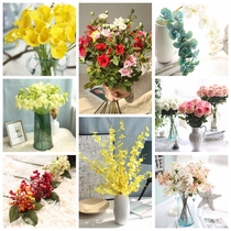Simulation flower small bouquet single fake flower plastic flower silk flower flower flower with living room desktop flower arrangement