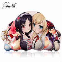 3D cute beauty student cartoon animation mouse pad Wrist protection toy Computer office notebook hand pad for fun