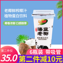 Coconut Sheng Lao Coconut Freshly Squeezed Coconut Juice 380ml*6 Bottles of Authentic Hainan Specialty Coconut Milk Plant Protein Drink