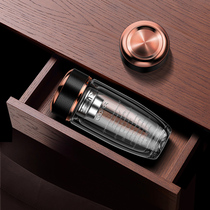 KM Fashion classical brand double-layer glass Mens thermal insulation high-end business cup drinking water Cup car transparent tea cup