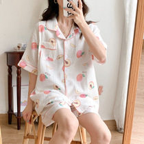 Lactation pyjamas Summer short sleeves Loose Big Code Postpartum Pure Cotton Yarn Lunar Subs Clothing Thin pregnant woman Two sets of home clothes