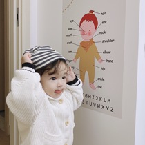 ins Korean infant early childhood education waterproof pictorial body structure digital animal scene cognition sticker small pictorial