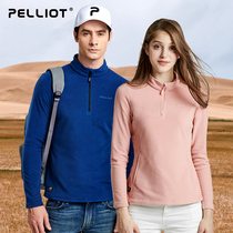 Burhy and outdoor half-cardiovert collar grab suede jacket for male and female headsets windproof and gush warm rocking grain suede jacket