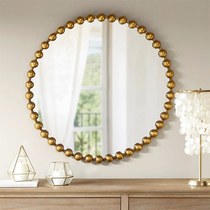 European vanity mirror wall hanging makeup mirror living room background wall decoration mirror porch mirror bathroom bedroom meal side mirror round