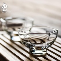 Day Style Transparent Hexagon Glass Tea Cup Handmade Utilita Tea Channel Heat Resistant Tea Cup Home Tea Set Cup Master Cup