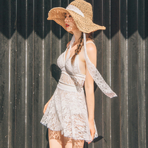 Korean version of the new net red the same womens swimsuit one-piece lace dress cute girl fashion sexy sweet swimsuit