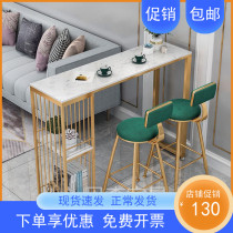 Light Extravagant Minimalist Marble High Foot Table Sofa Living-room Partition Bar Counter kitchen Home leaning against wall Strip Table