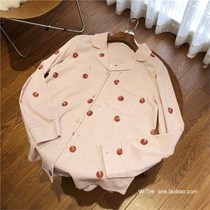 HIGH MOMO burst comfortable loose long sleeve Cherry cotton pajamas set spring summer thin