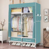 Wardrobe simple cloth cabinet steel pipe bold reinforcement storage hanging wardrobe cloth cabinet economical simple modern household