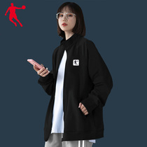 Jordan Costume girl 2021 new black loose casual jacket round collar head student white suit