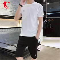 Jordan short-sleeved shorts set 2021 Spring Summer New White loose casual T-shirt breathable shorts five-point pants men