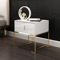 Nordic ins simple modern luxury bedside cabinet small storage cabinet solid wood paint bedroom bedside cabinet free of installation